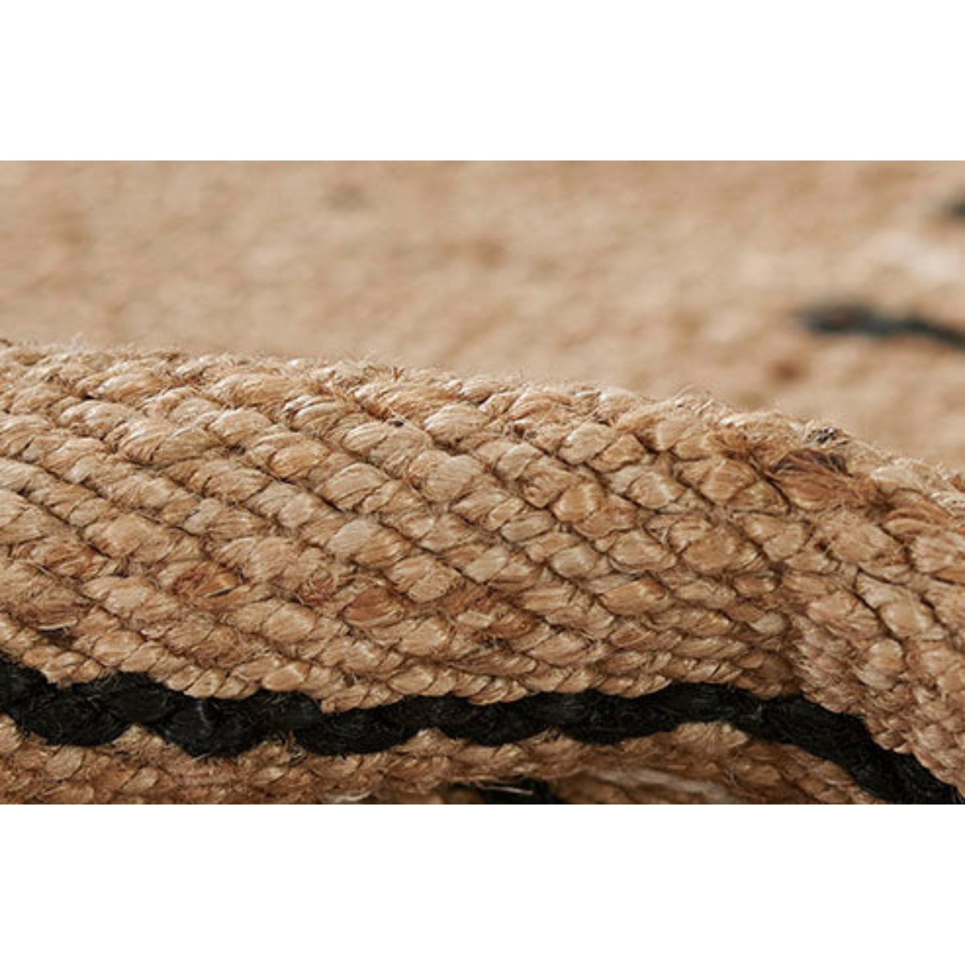 Erin Gates by Momeni Crescent Broken Stripe Natural-Black Hand Woven Jute Area Rug