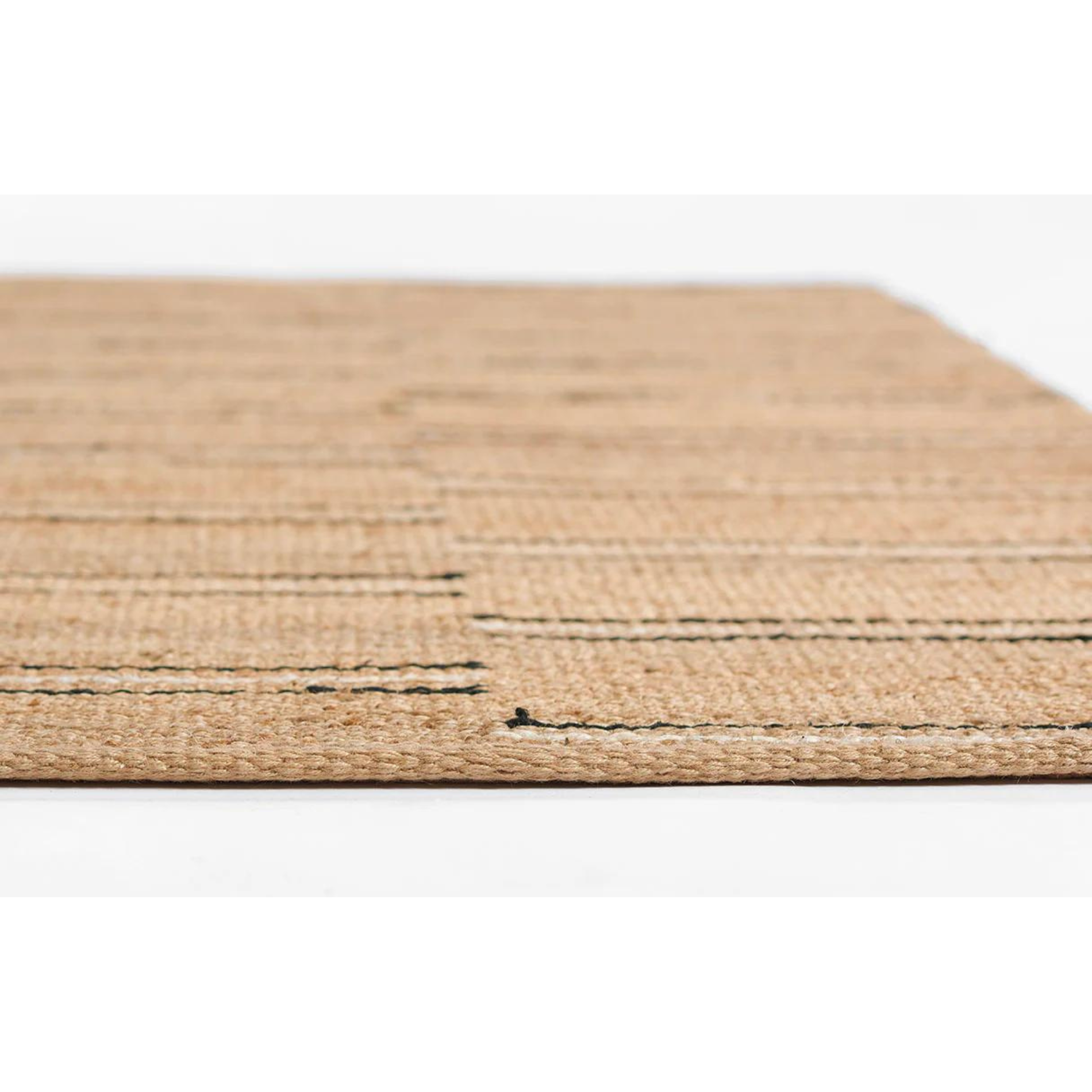 Erin Gates by Momeni Crescent Broken Stripe Natural-Black Hand Woven Jute Area Rug
