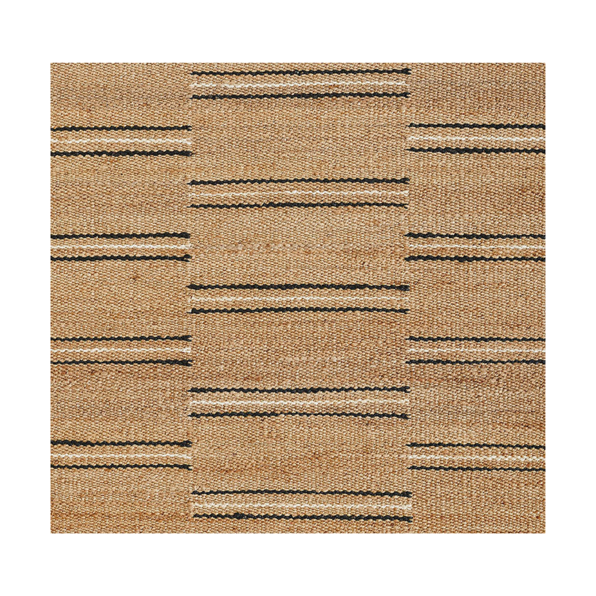 Erin Gates by Momeni Crescent Broken Stripe Natural-Black Hand Woven Jute Area Rug