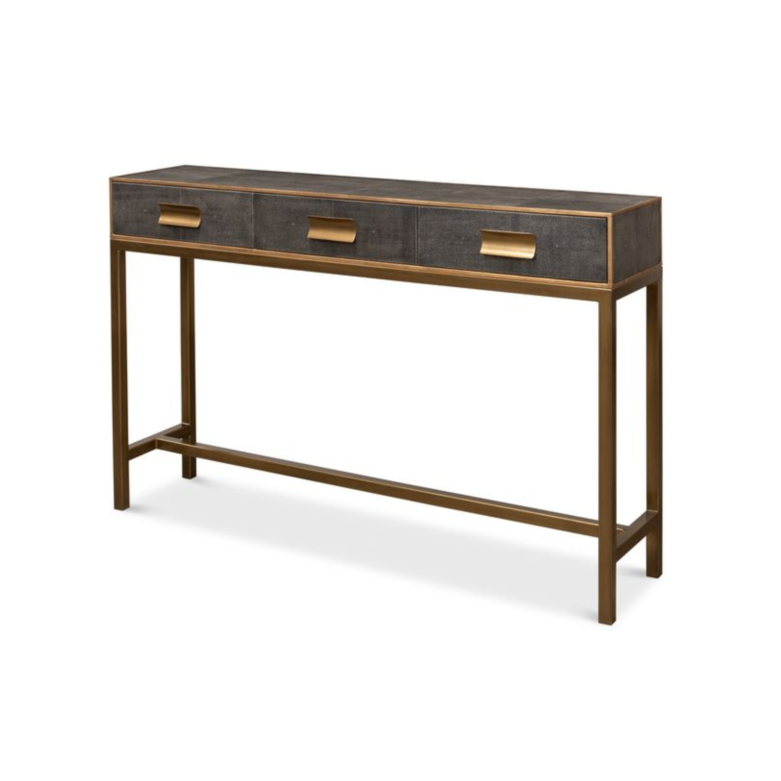 Gideon Shagreen Console Table, Antique Grey
