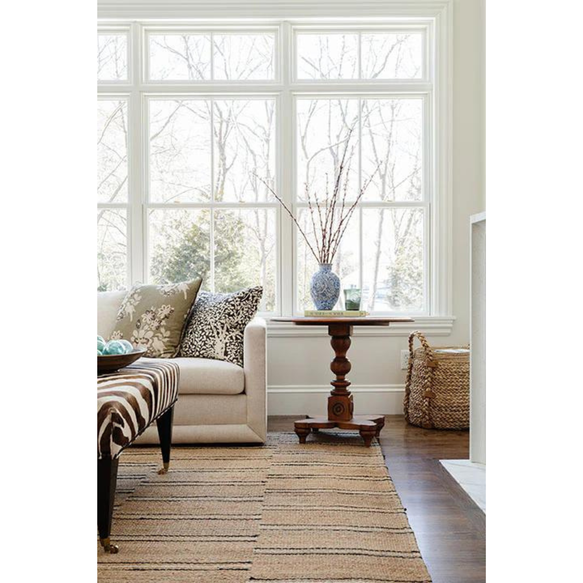 Erin Gates by Momeni Crescent Broken Stripe Natural-Black Hand Woven Jute Area Rug