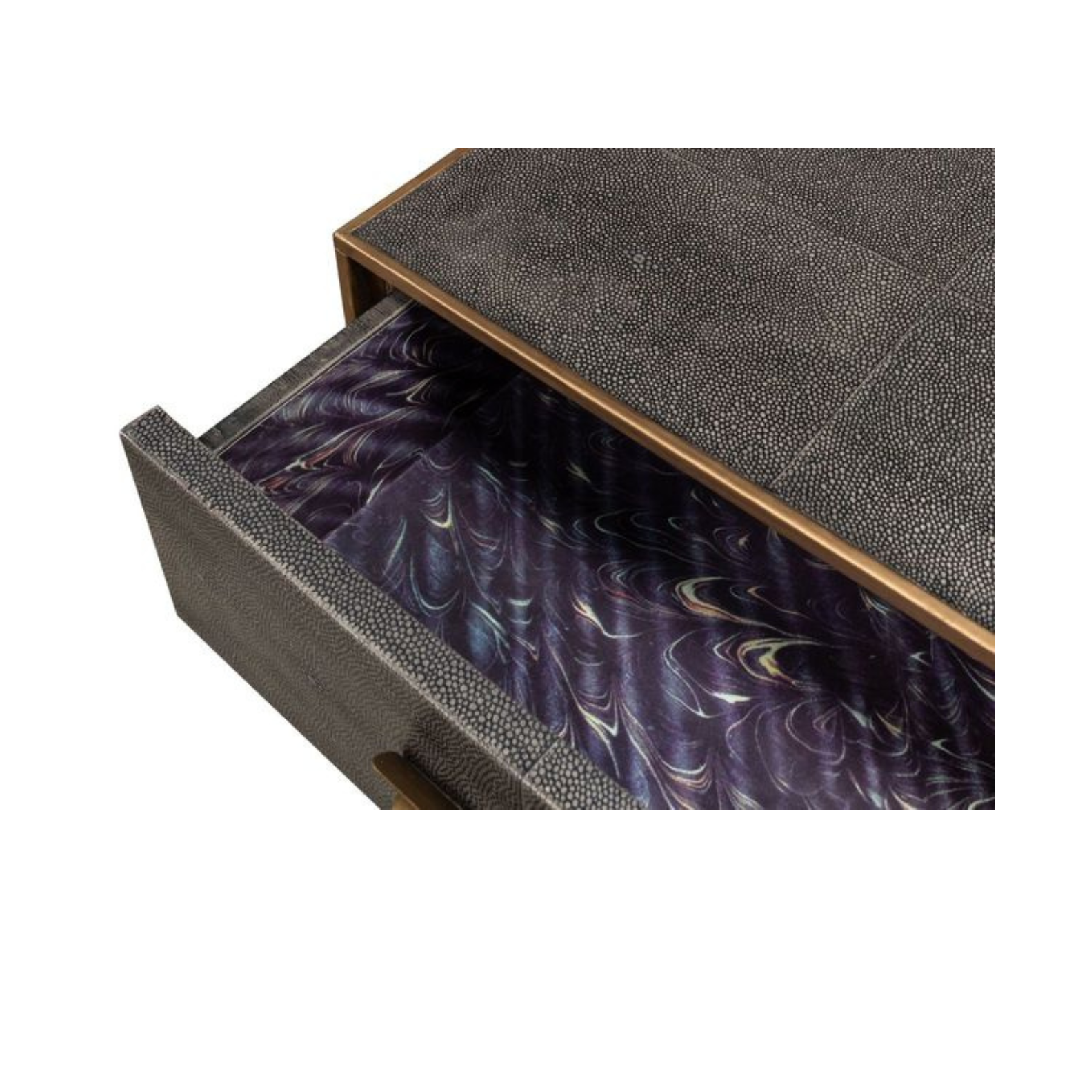 Gideon Shagreen Console Table, Antique Grey