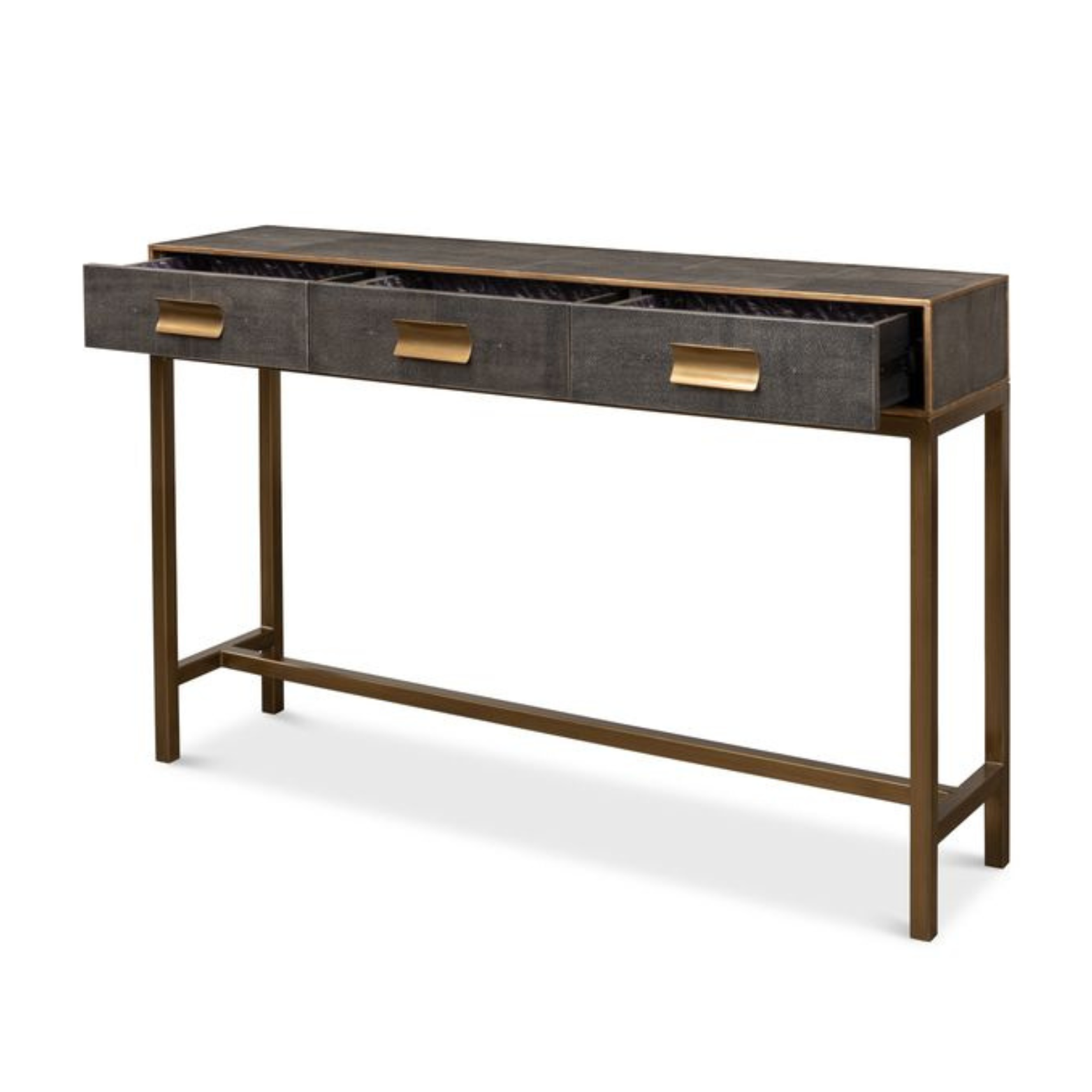 Gideon Shagreen Console Table, Antique Grey