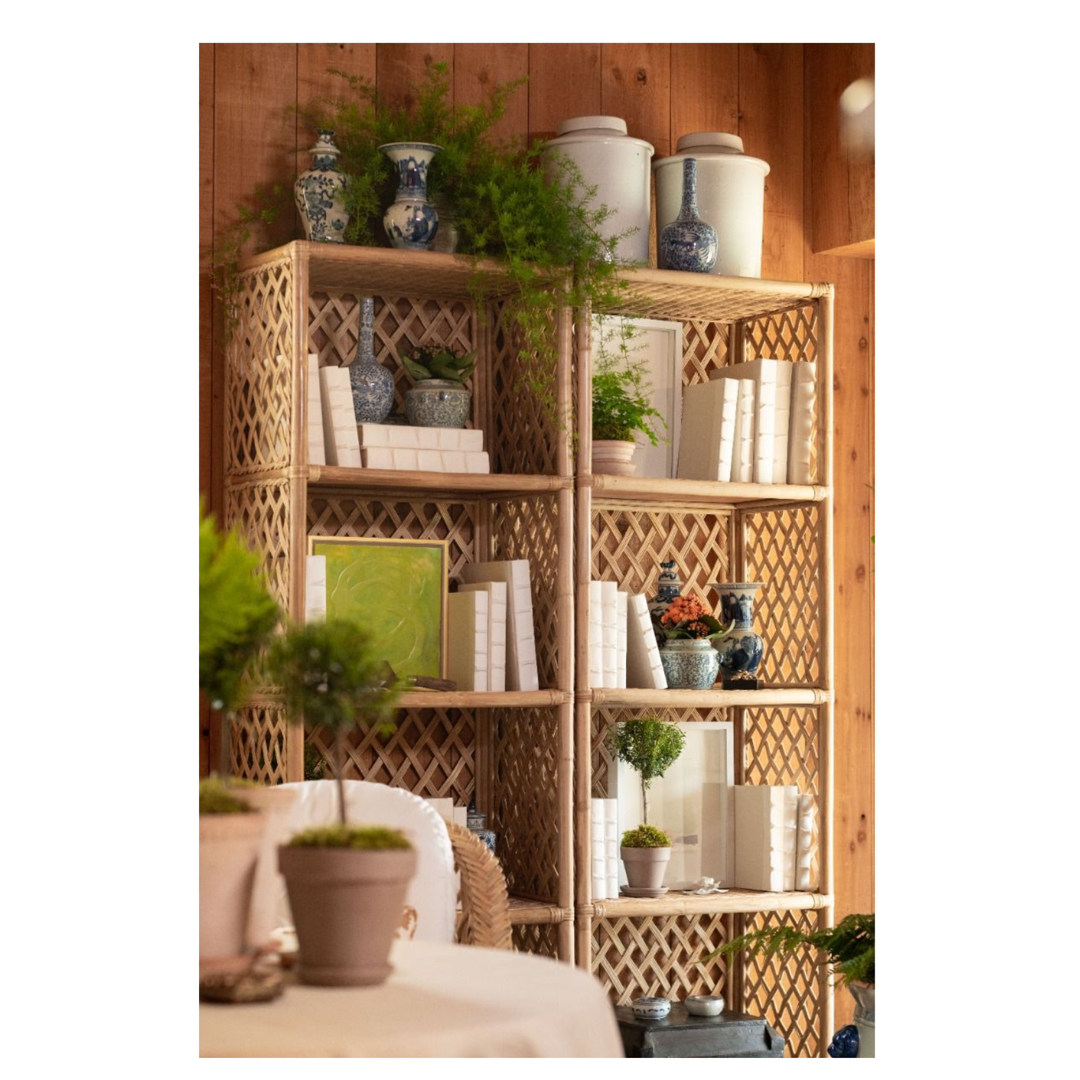 Coastal Lattice Etagere