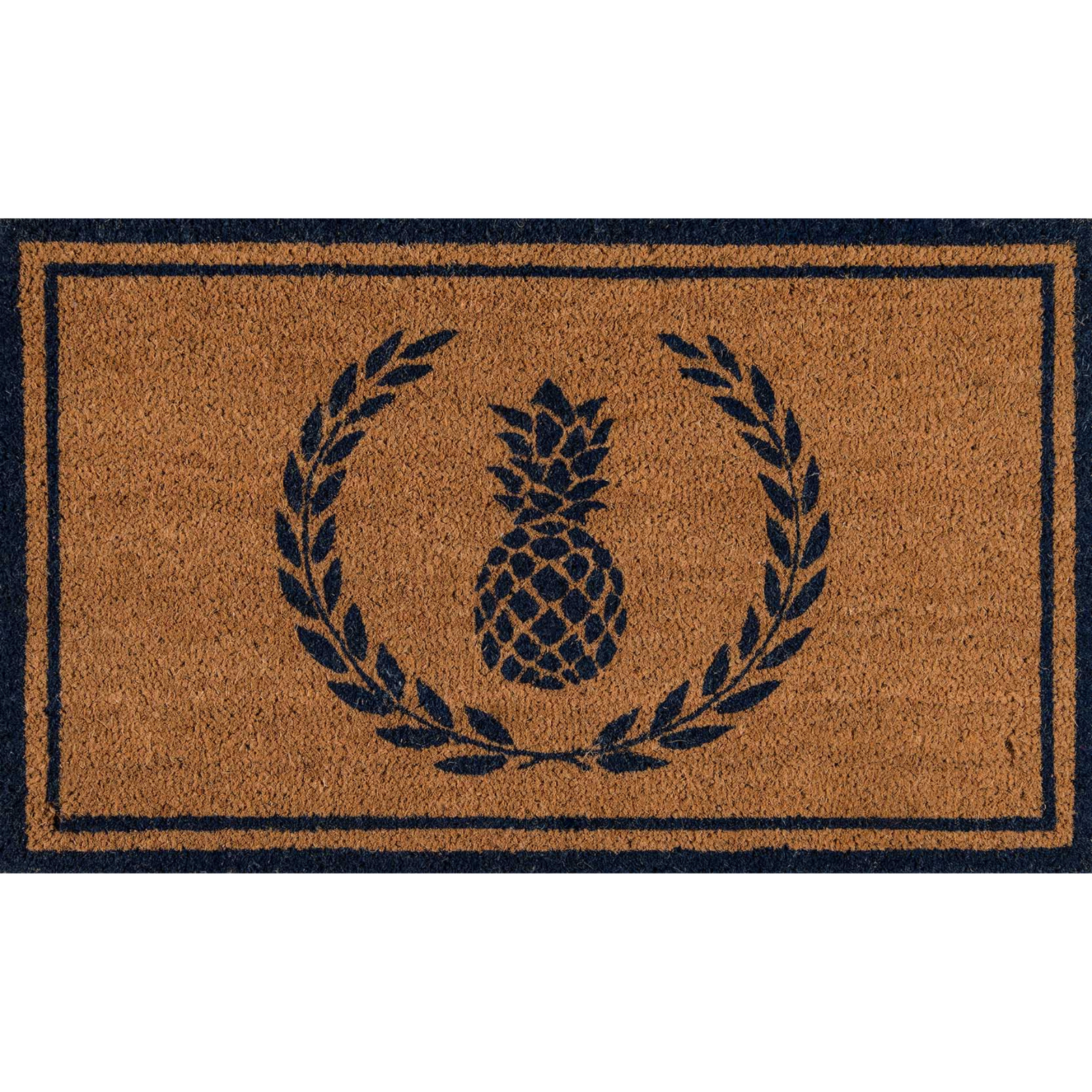 Erin Gates by Momeni Park Pineapple Navy Hand Woven Natural Coir Doormat - 1'6" x 2'6"