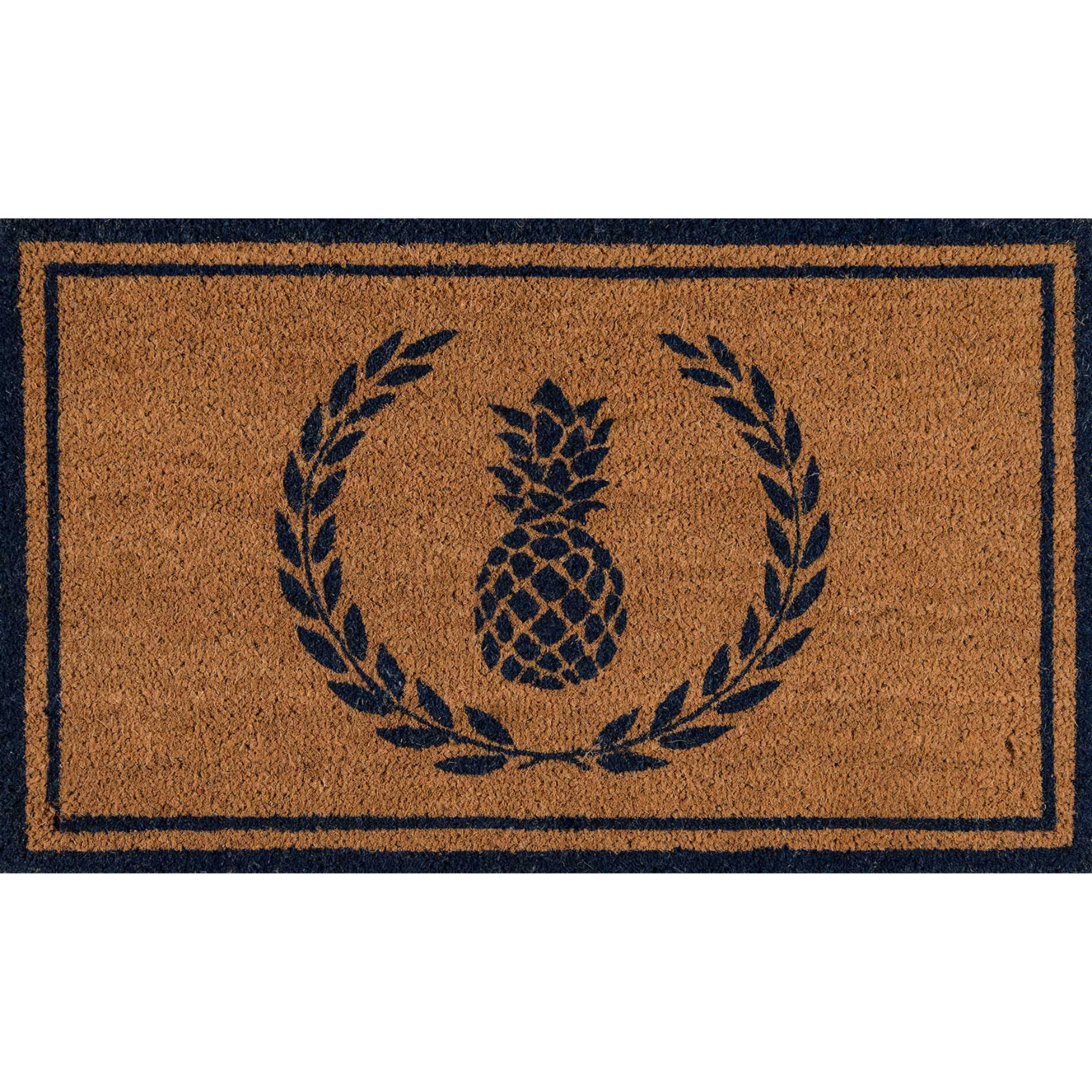 Erin Gates by Momeni Park Pineapple Navy Hand Woven Natural Coir Doormat - 1'6" x 2'6"