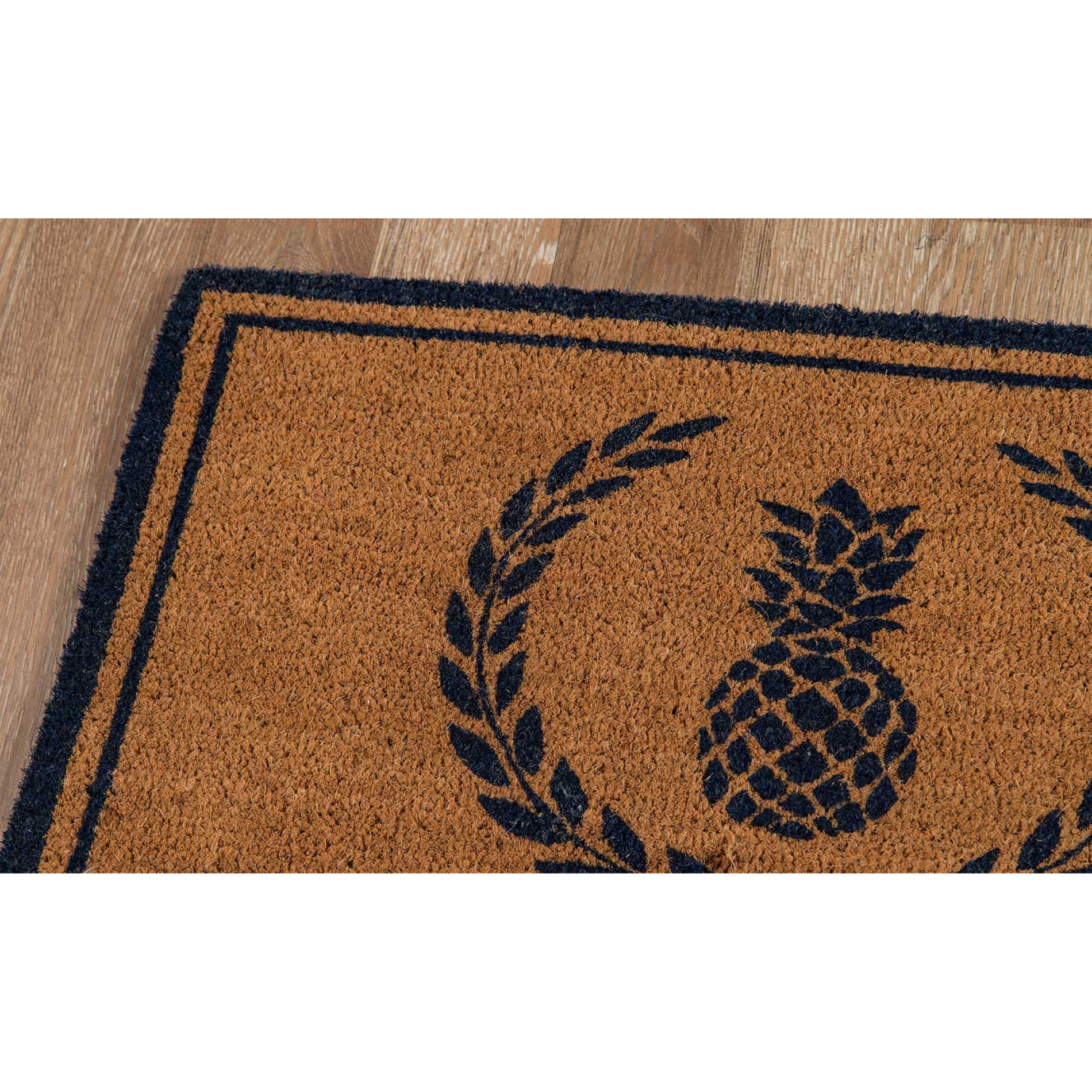 Erin Gates by Momeni Park Pineapple Navy Hand Woven Natural Coir Doormat - 1'6" x 2'6"