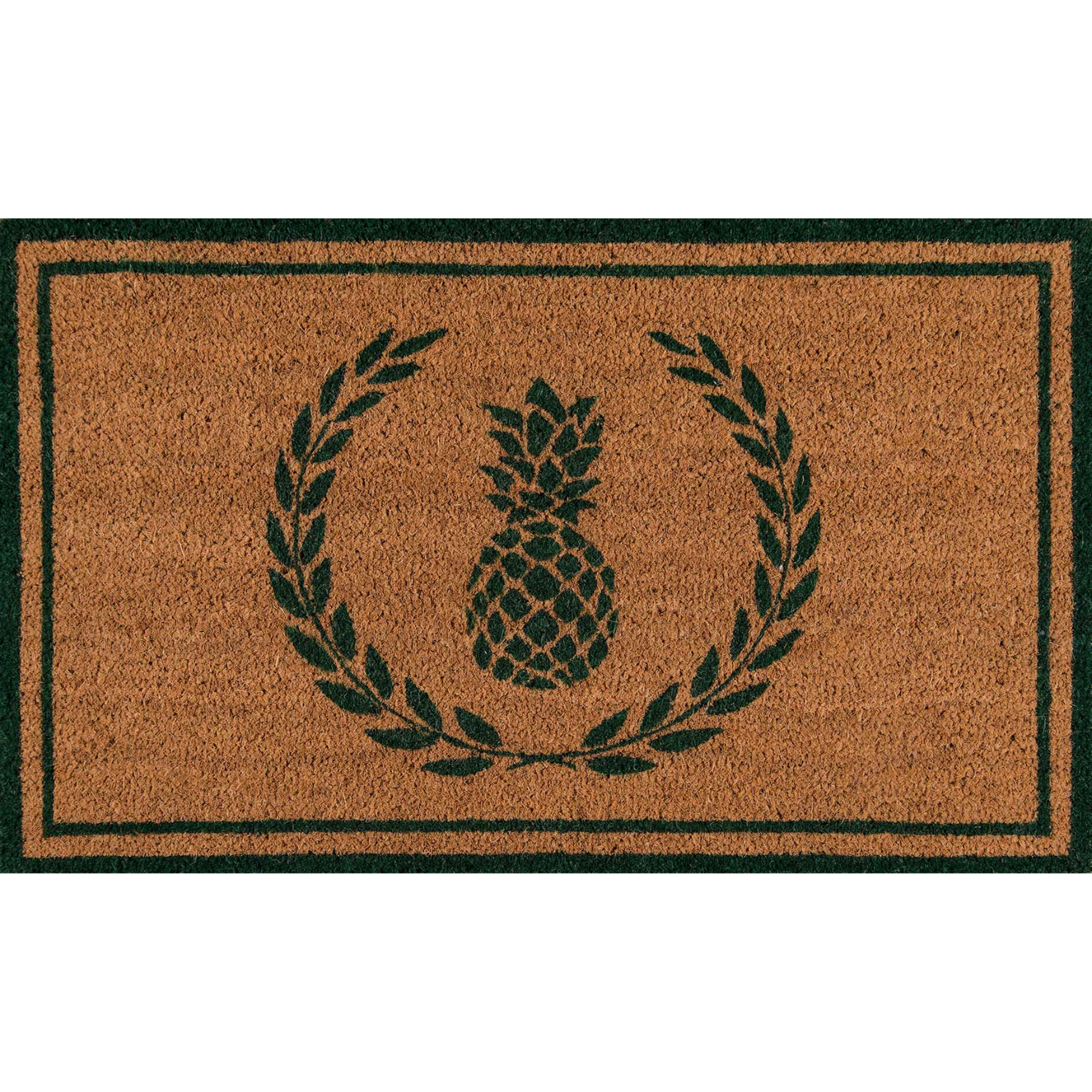 Erin Gates by Momeni Park Pineapple Green Hand Woven Natural Coir Doormat - 1'6" x 2'6"