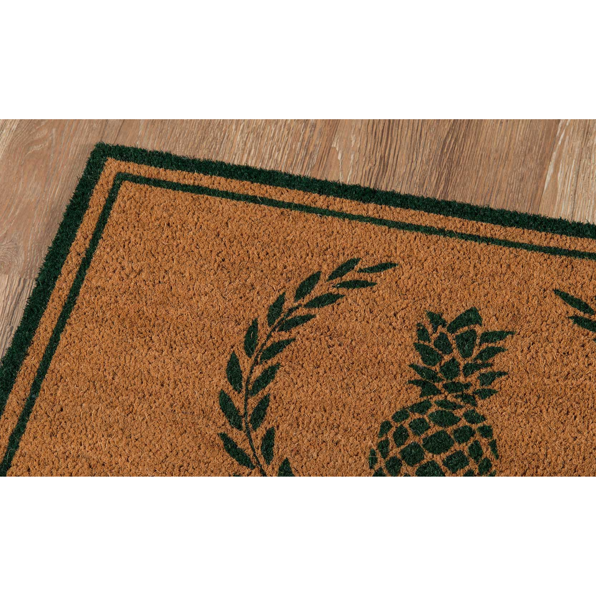 Erin Gates by Momeni Park Pineapple Green Hand Woven Natural Coir Doormat - 1'6" x 2'6"