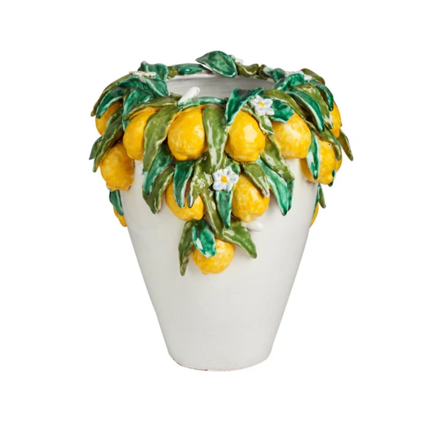VASE OLIVE SHAPE W/ LEMONS