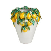 VASE OLIVE SHAPE W/ LEMONS