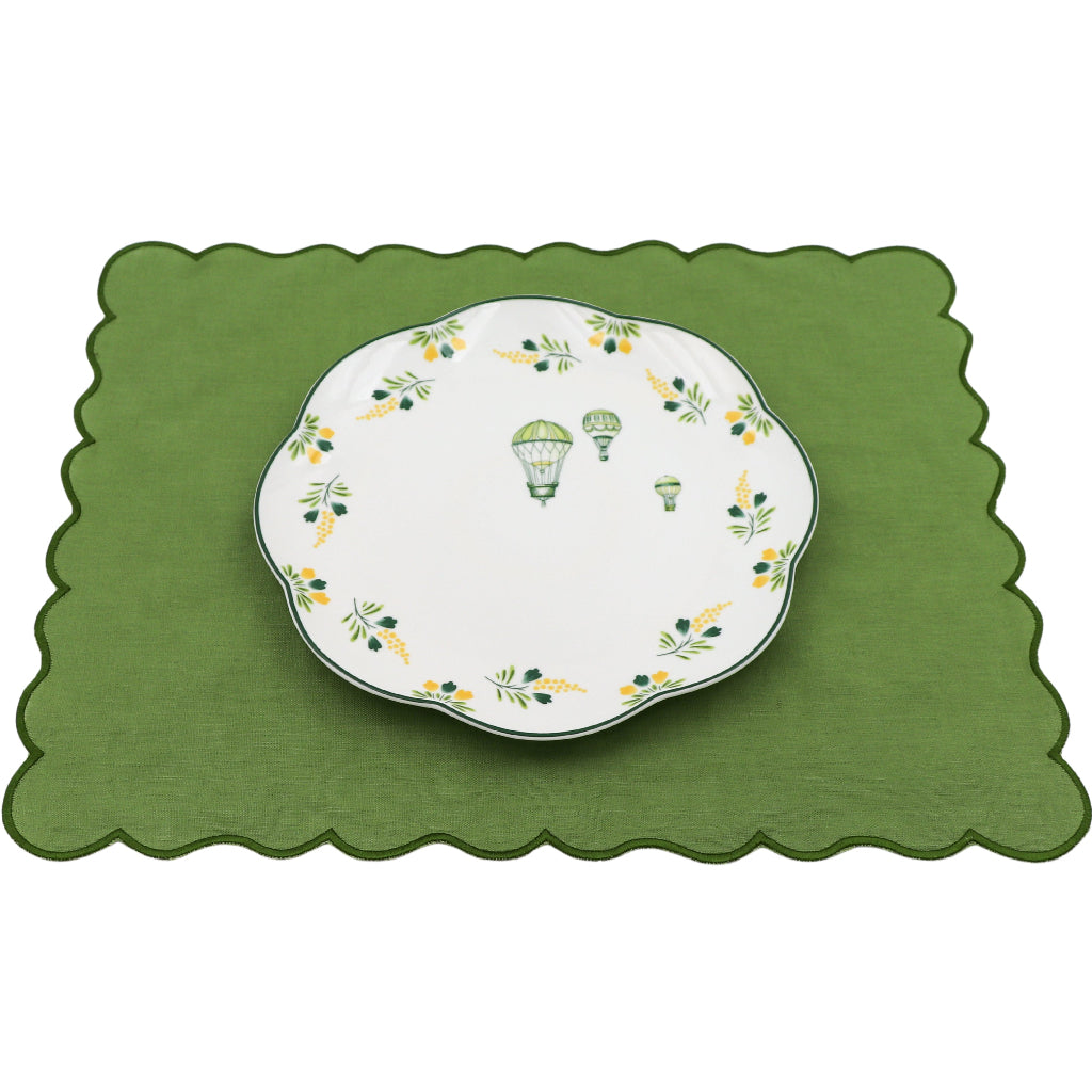 Valensole Lavender Scalloped Dinner Plate - Set of 4 (+1 Bonus Plate)