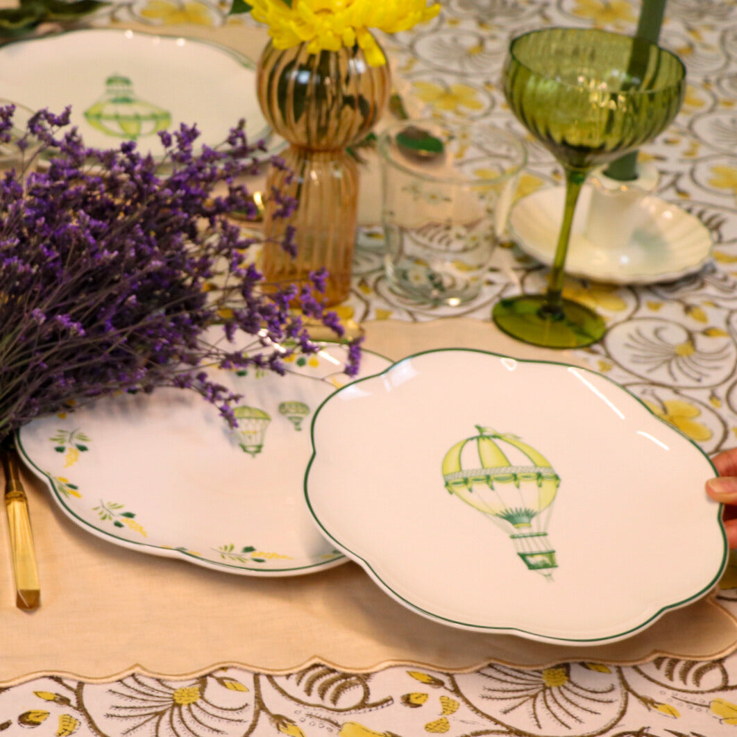 Valensole Lavender Scalloped Dinner Plate - Set of 4 (+1 Bonus Plate)