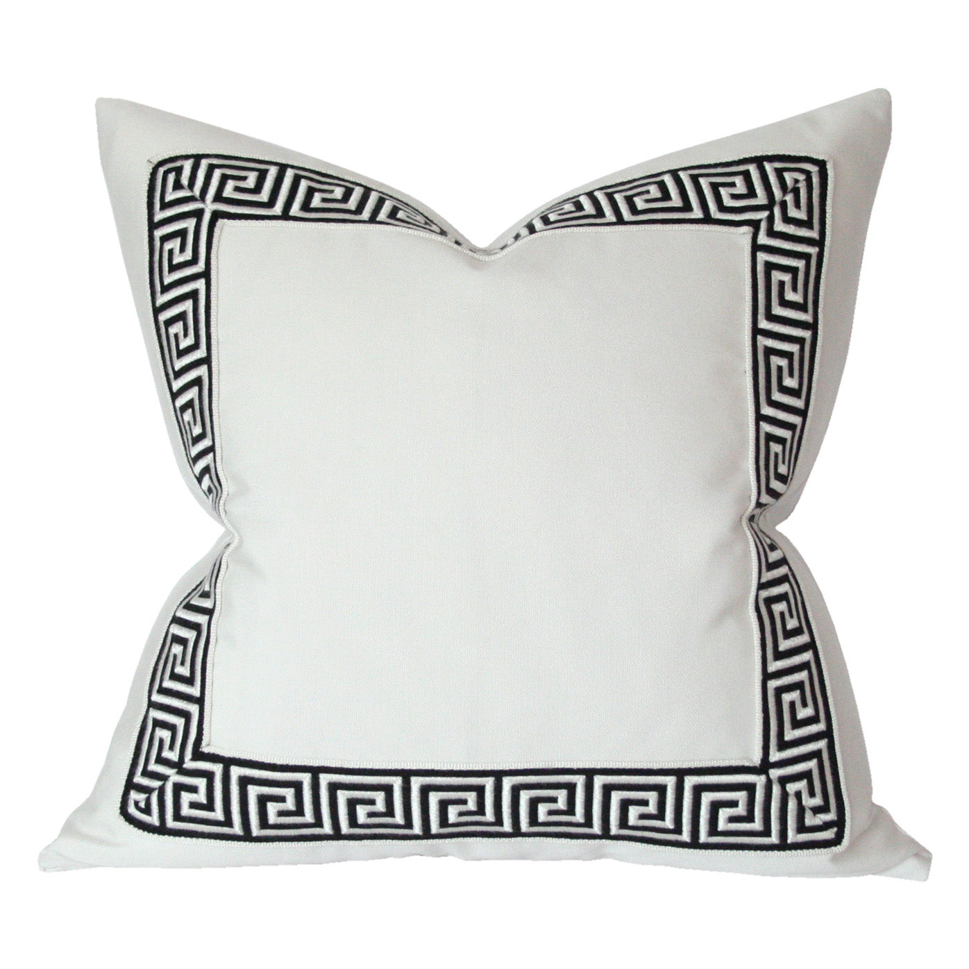 White with Black Greek Key Trim (Last Chance)