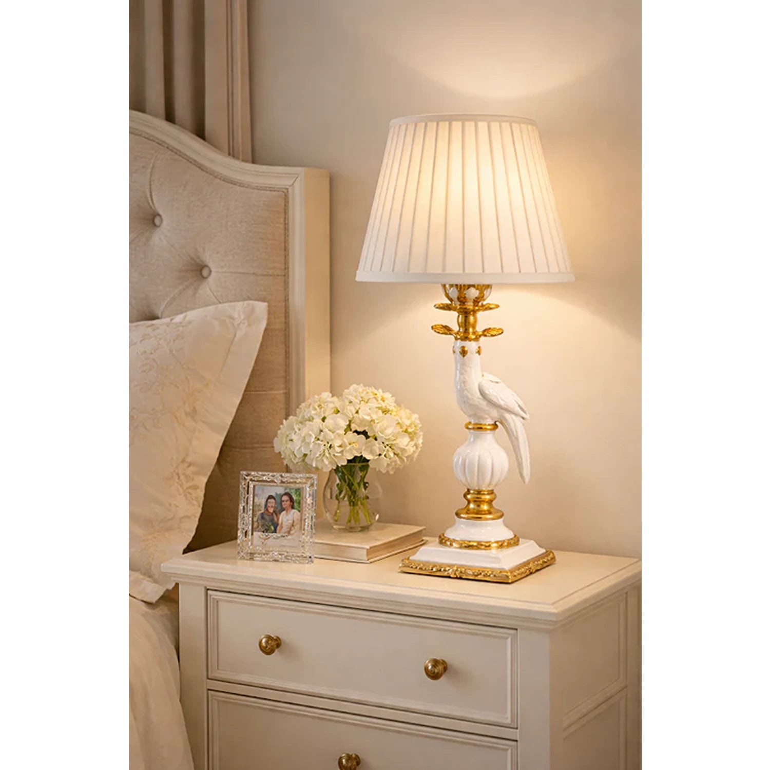 White & Gold Bird Rechargeable Lamp