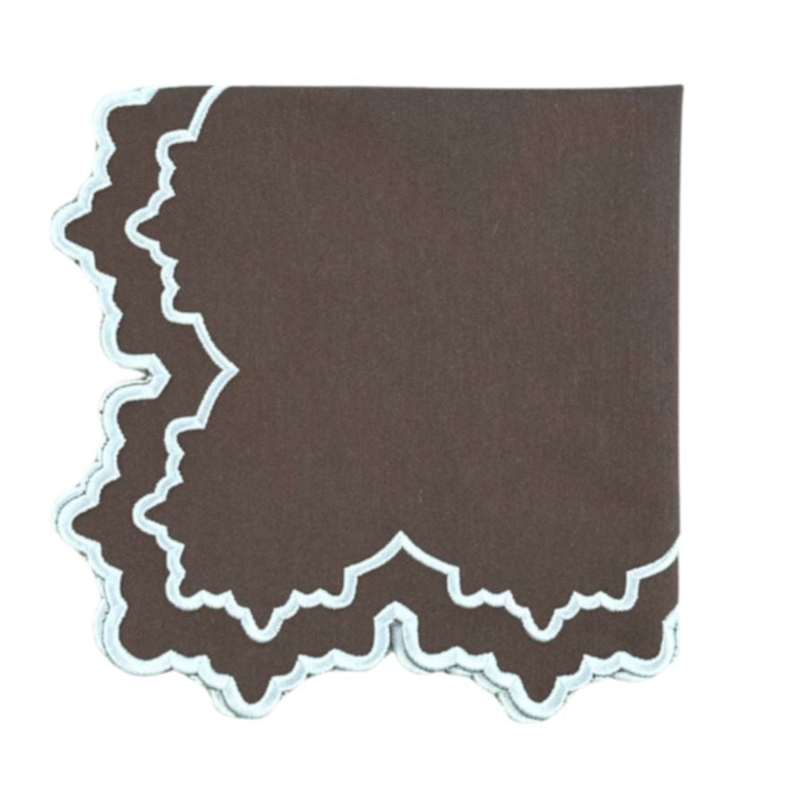 Whitley Napkin - Cocoa and White (Set of 4)