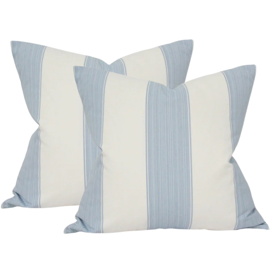 Wide Stripe French Blue - Set of 2