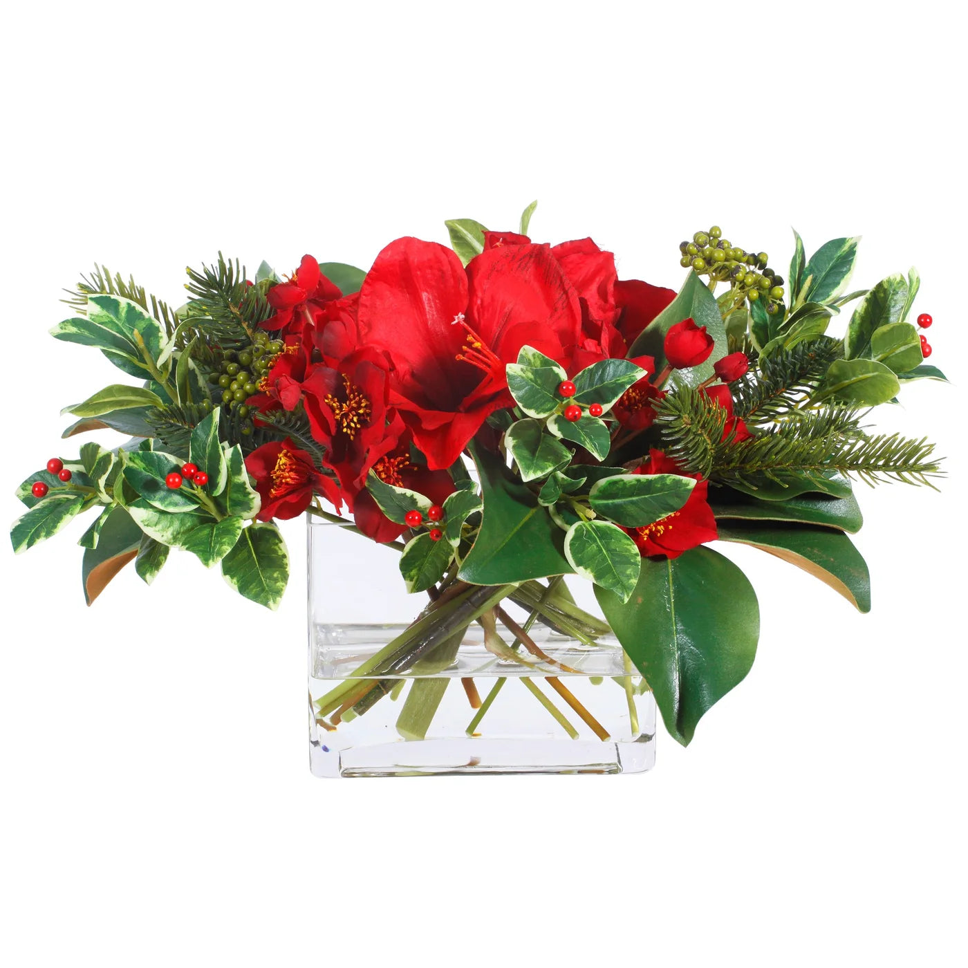Holiday Amaryllis Holly Vase