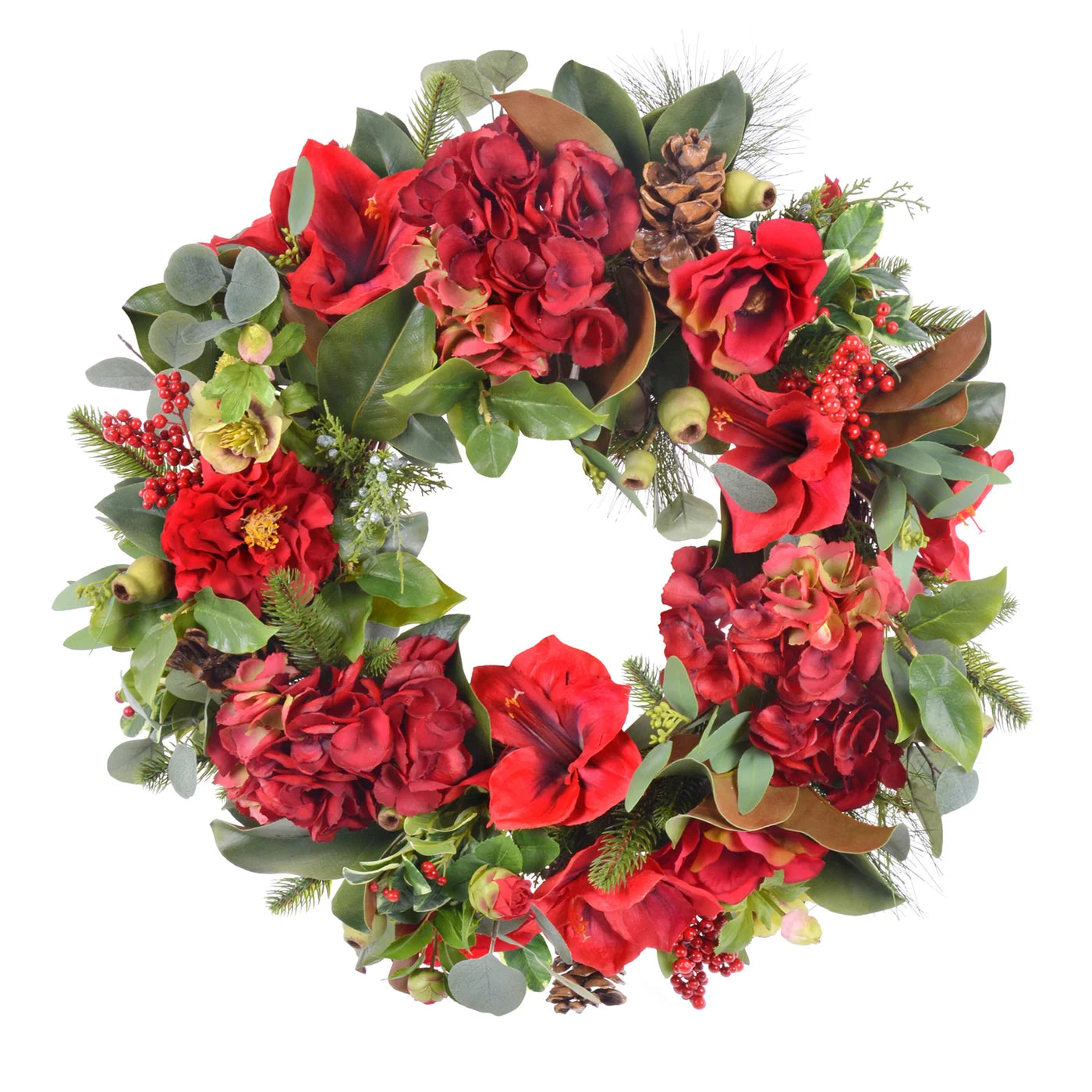 AMARYLLIS HYDRANGEA WREATH 25''