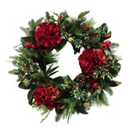Red Hydrangea Holiday Wreath