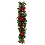 Red Hydrangea Holiday Garland