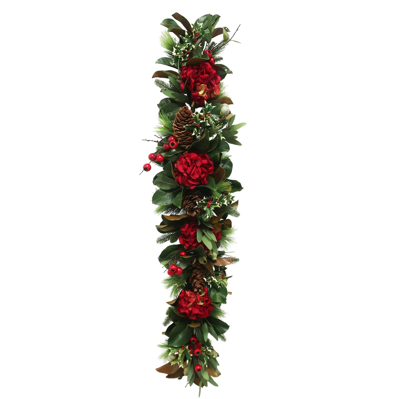 Red Hydrangea Holiday Garland