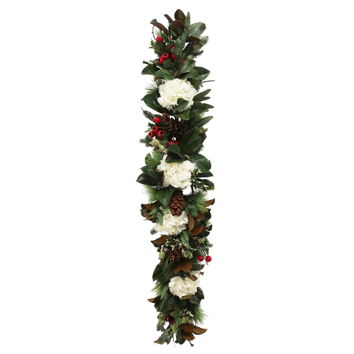 White Hydrangea Holiday Garland