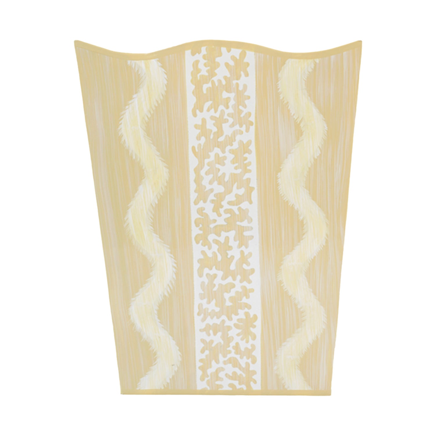 Yellow Ikat Wastepaper Basket & Tissue Holder