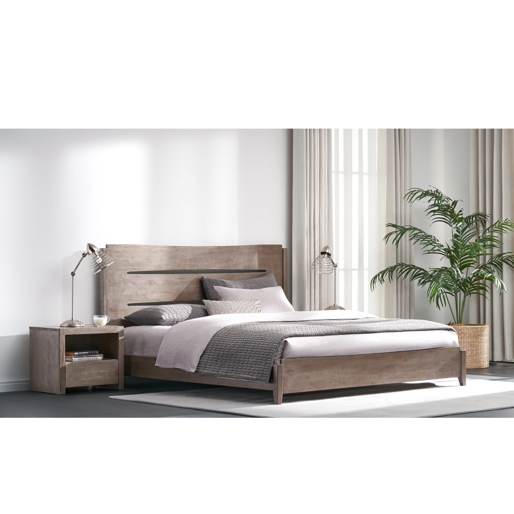 Zest Solid Wood Panel Bed