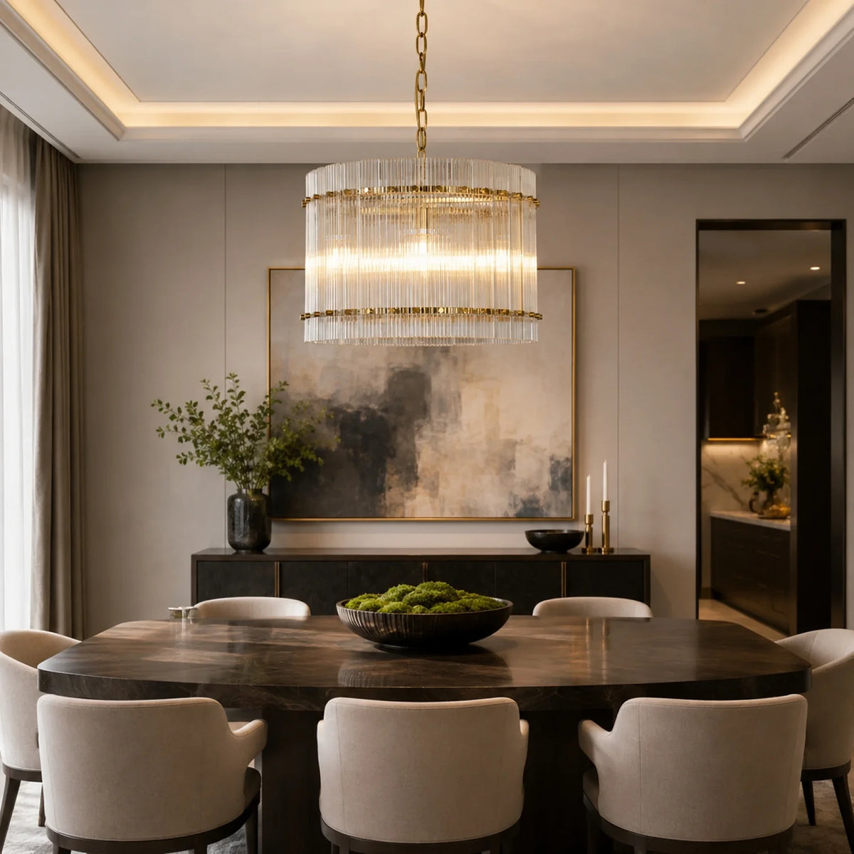Cordelia Crystal Drum Chandelier Small
