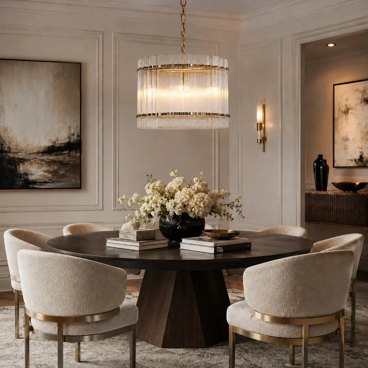 Cordelia Crystal Drum Chandelier Small