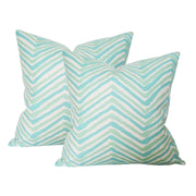 Zig Zag Aqua Light Turquoise - Set of 2