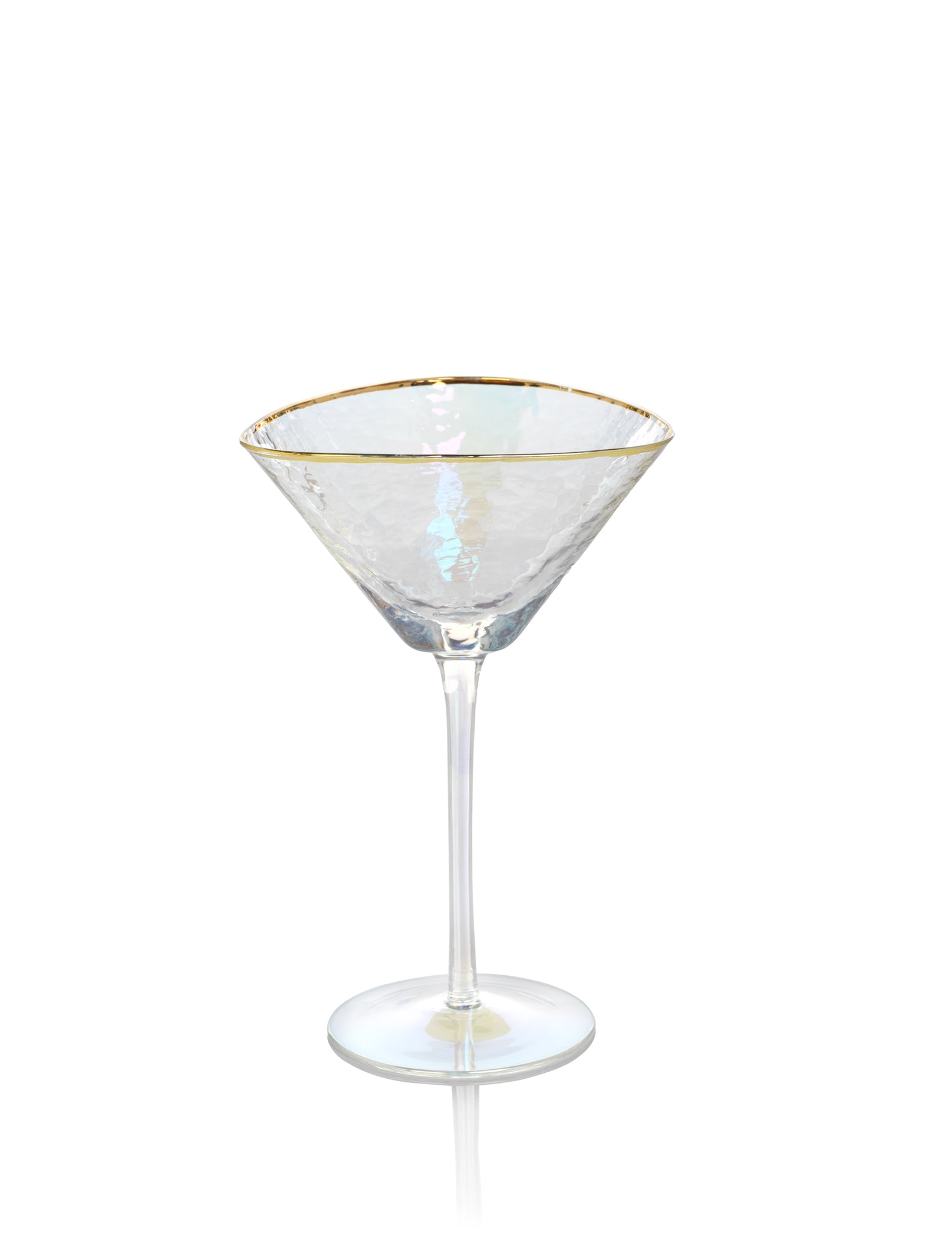 Vespera Triangular Martini Glasses with Gold Rim, Set of 4