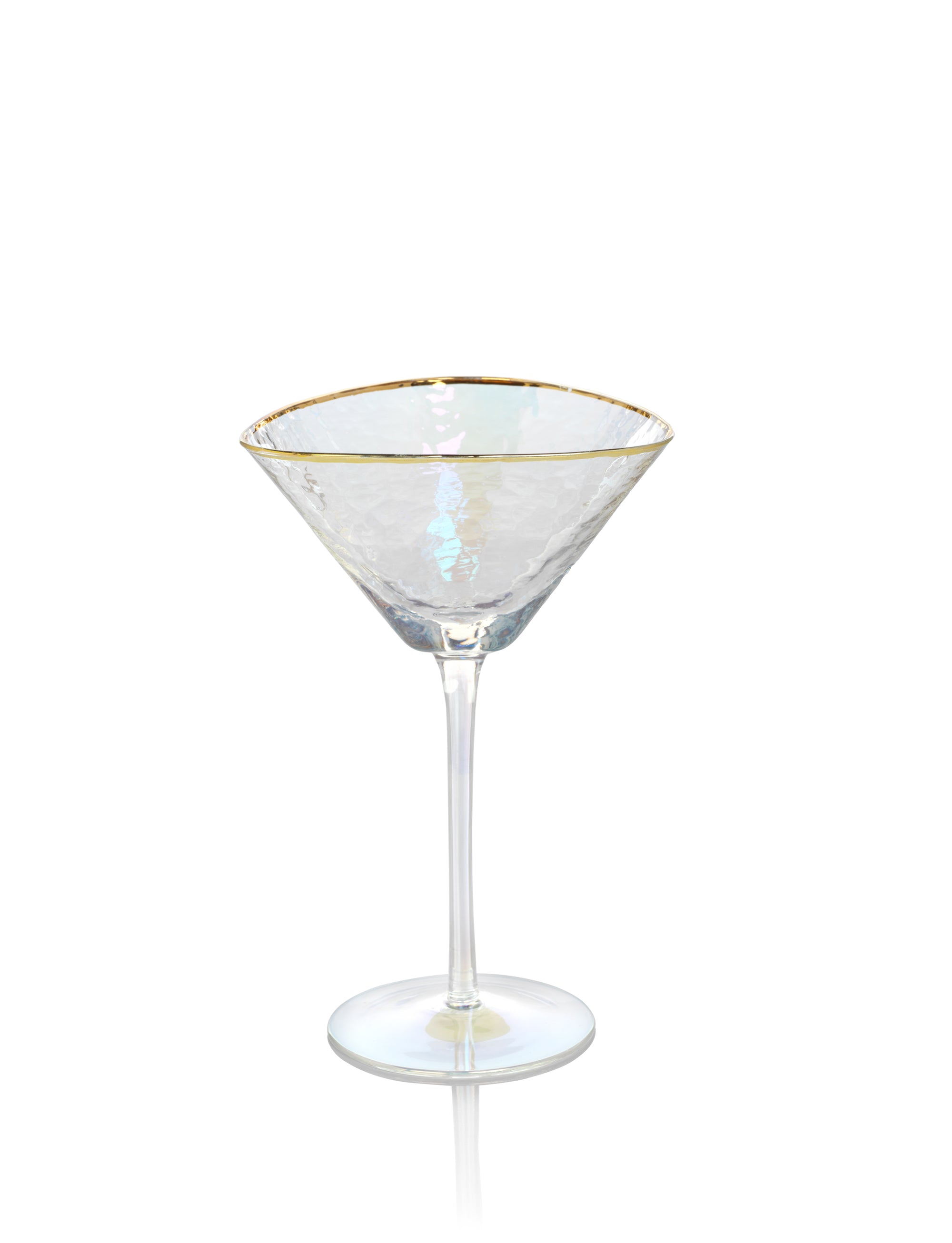 Vespera Triangular Martini Glasses with Gold Rim, Set of 4