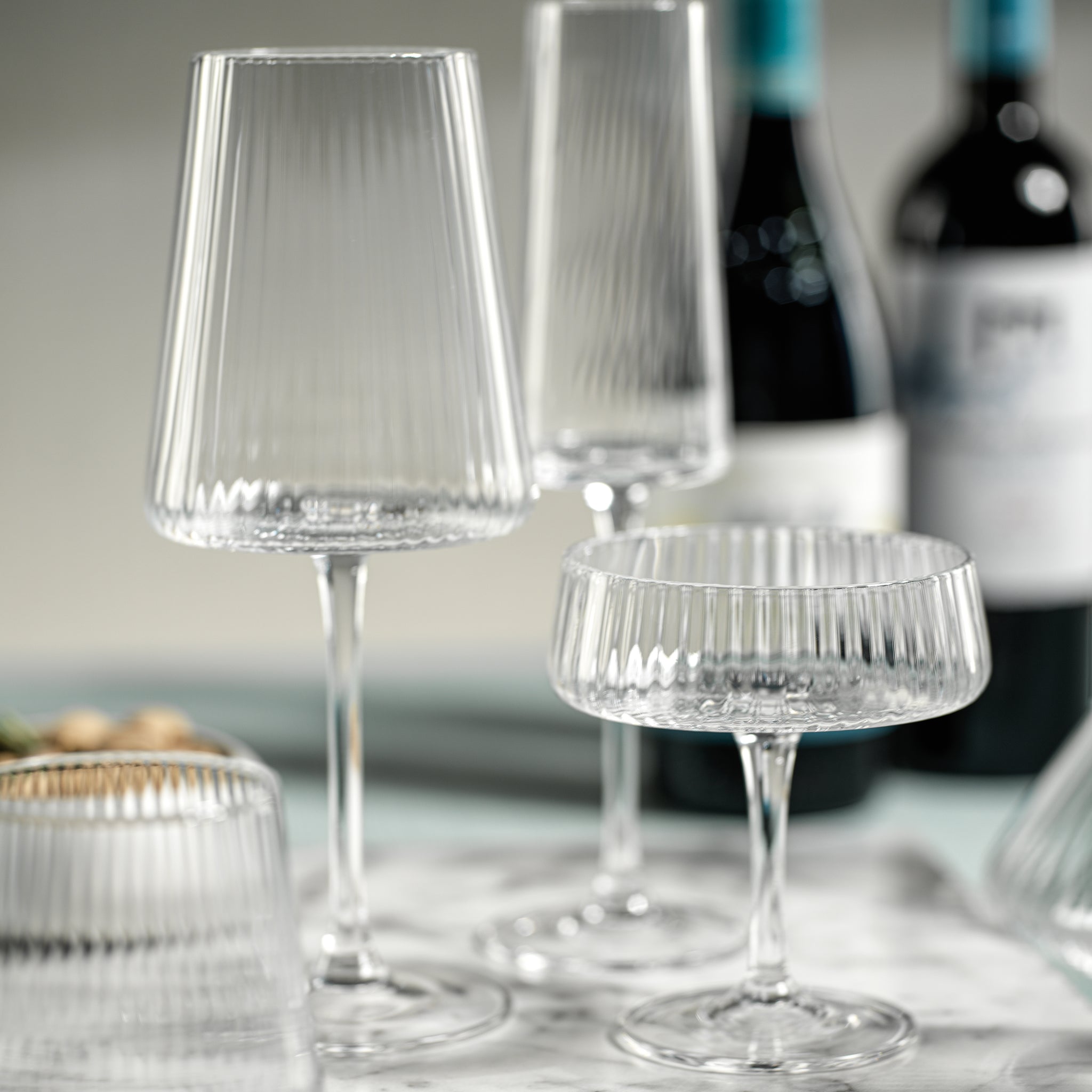 Kairo Fluted Textured Wine Glasses, Set of 4