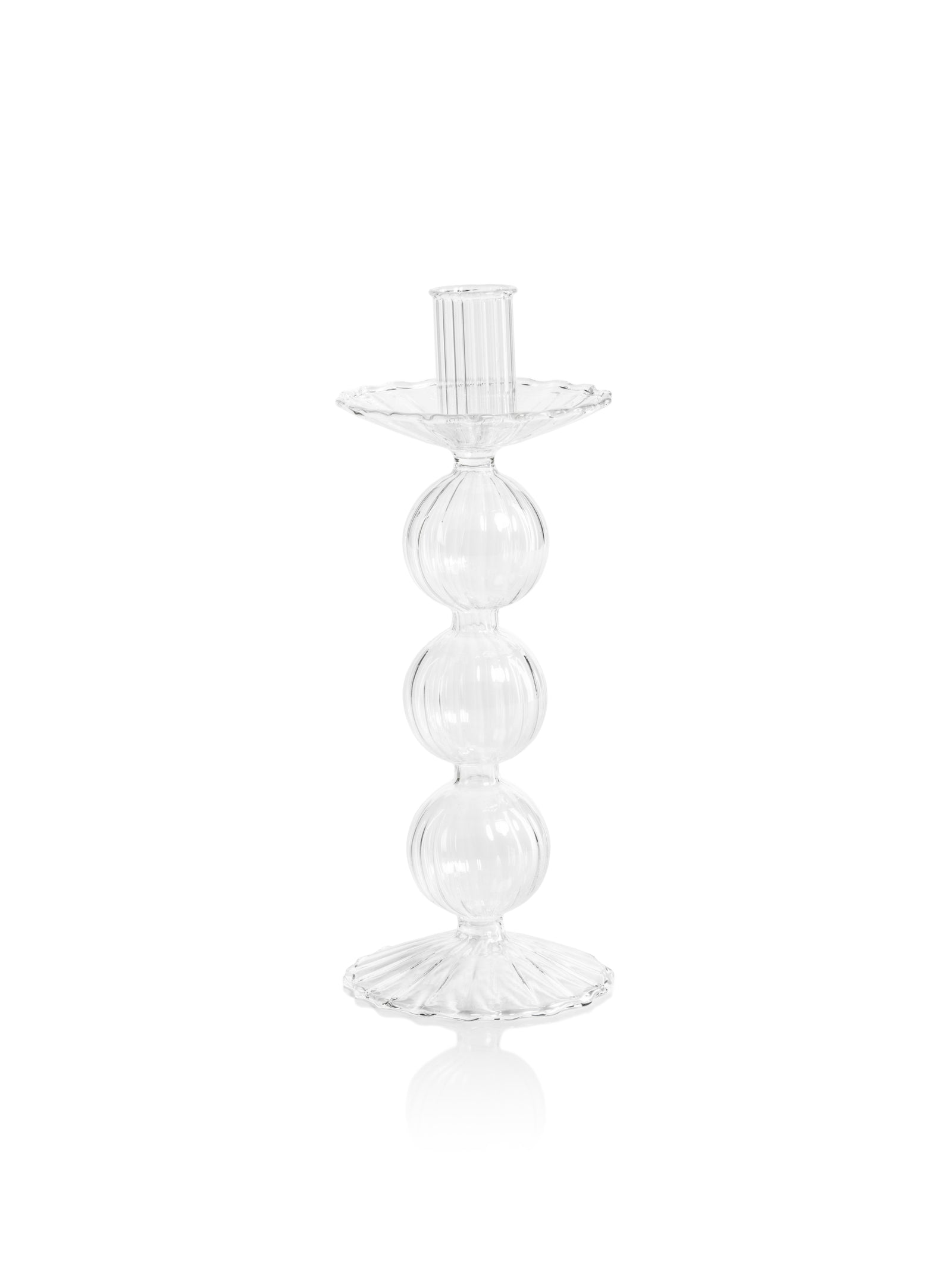 Isla 8.75" Glass Taper Candle Holders, Set of 4