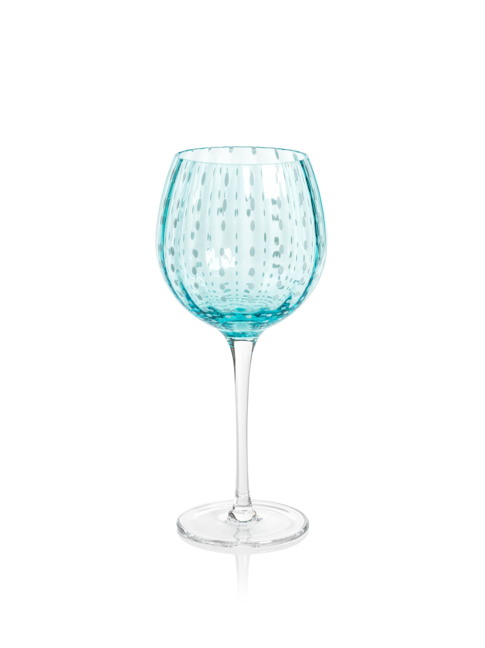 Marina White Dot Wine Glasses, Set of 4