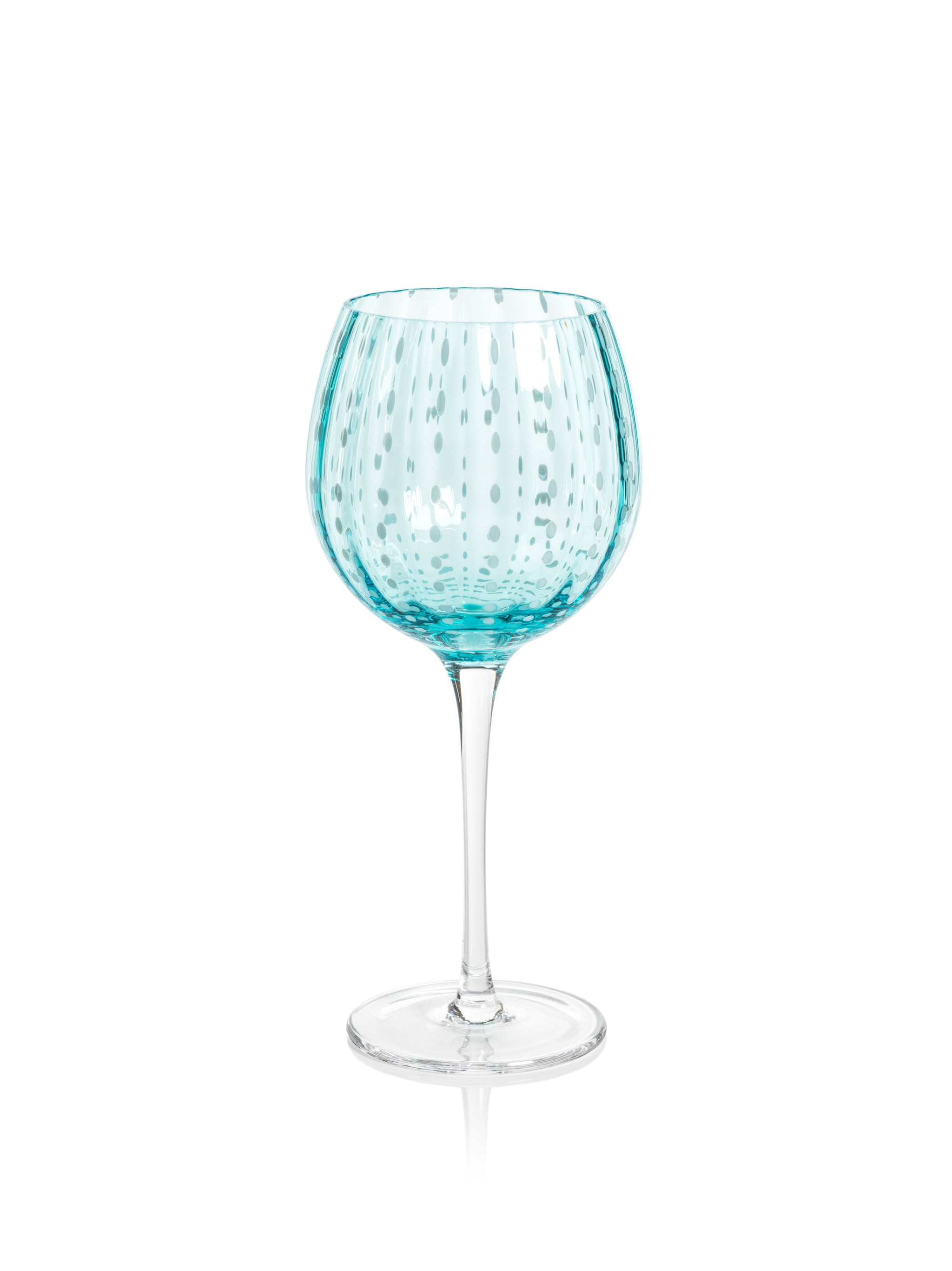 Marina White Dot Wine Glasses, Set of 4