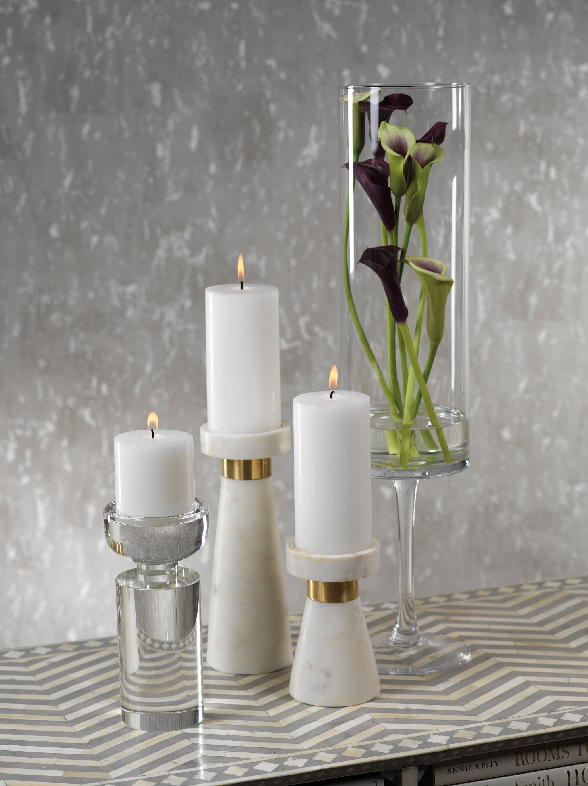 Seraphina Marble Pillar Candle Holder