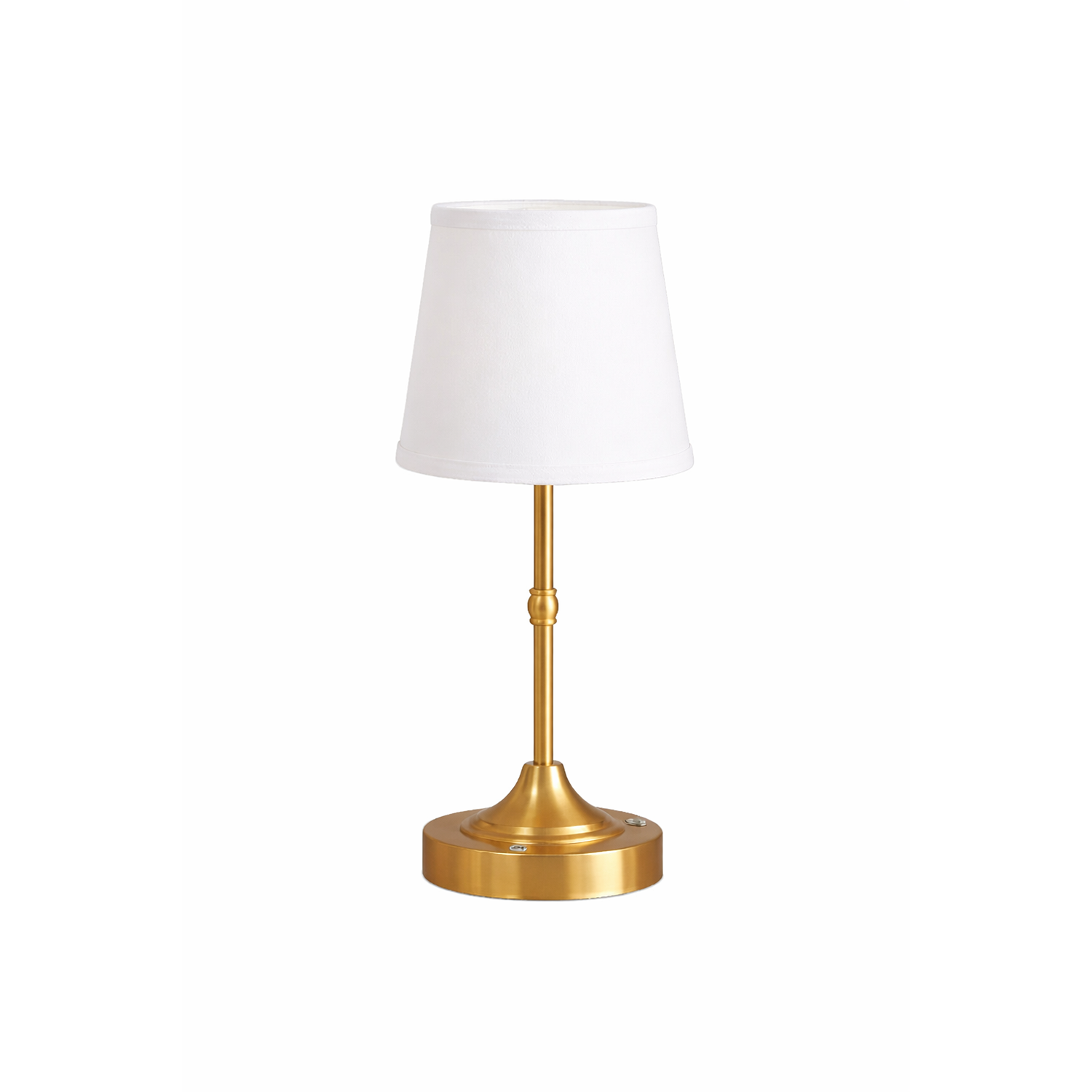 Antique Gold Rechargeable Lamp with Ivory Shade