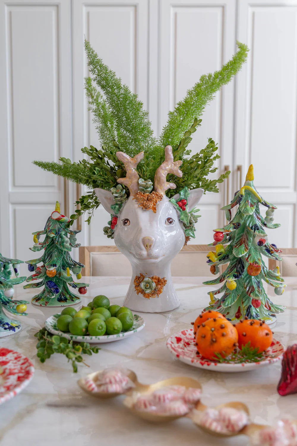 Ceramic Decorated Holiday Tree, Small