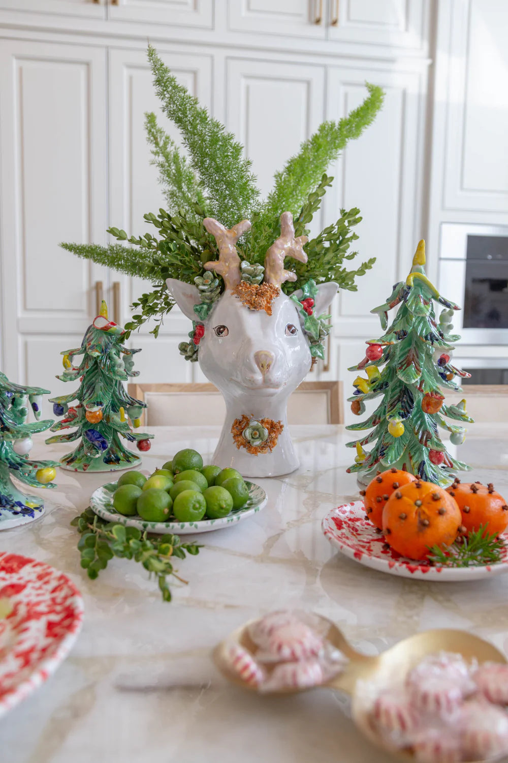 Ceramic Decorated Holiday Tree, Medium