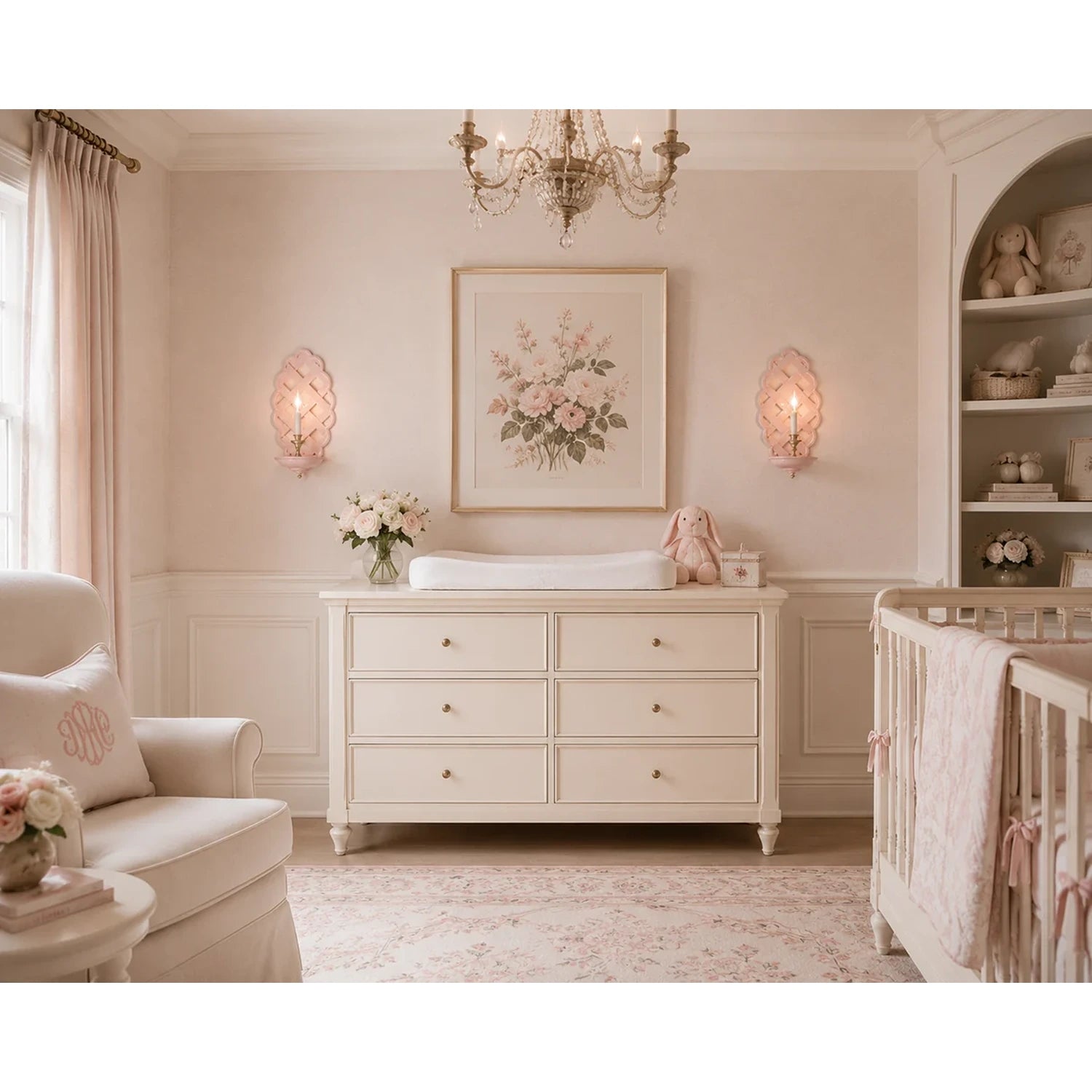 Pink Lattice Sconce
