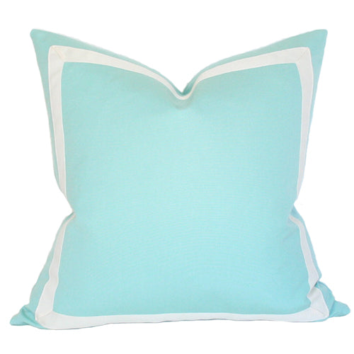 Turquoise Solid with White Ribbon Border (Last Chance)