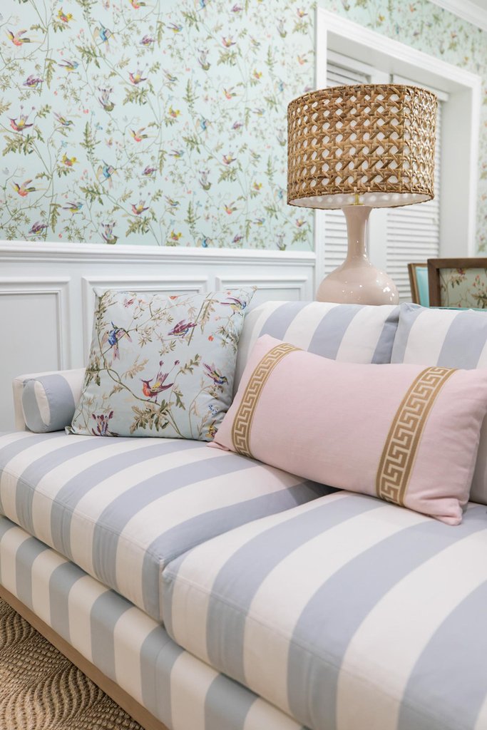 Pale Pink Linen with Greek Key (Last Chance)
