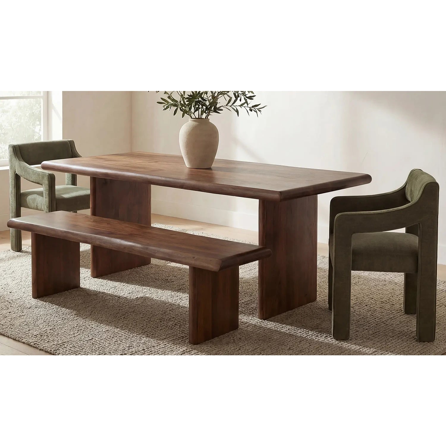 Sienna Dining Bench Brown