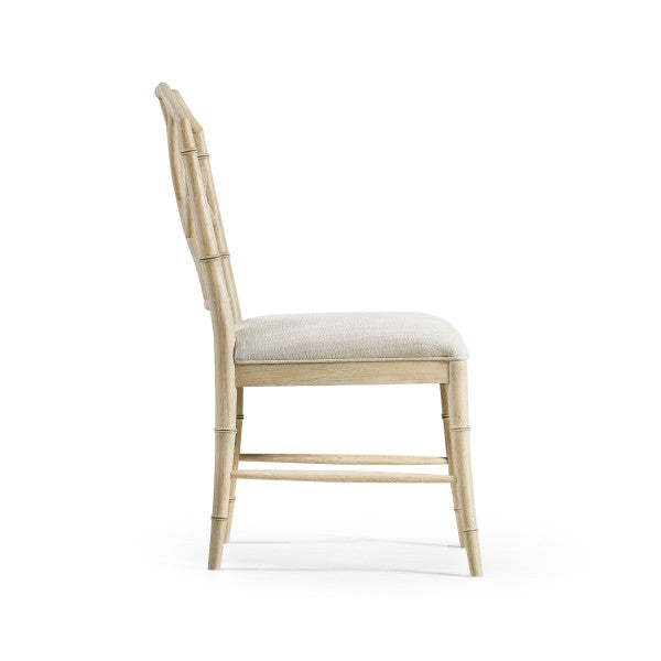 Timeless Saros Chippendale Bamboo Side Chair in Stripped Oak