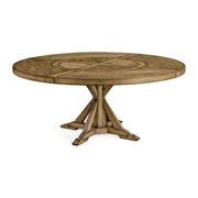 Casual Round Dining Table with Lazy Susan, 72"