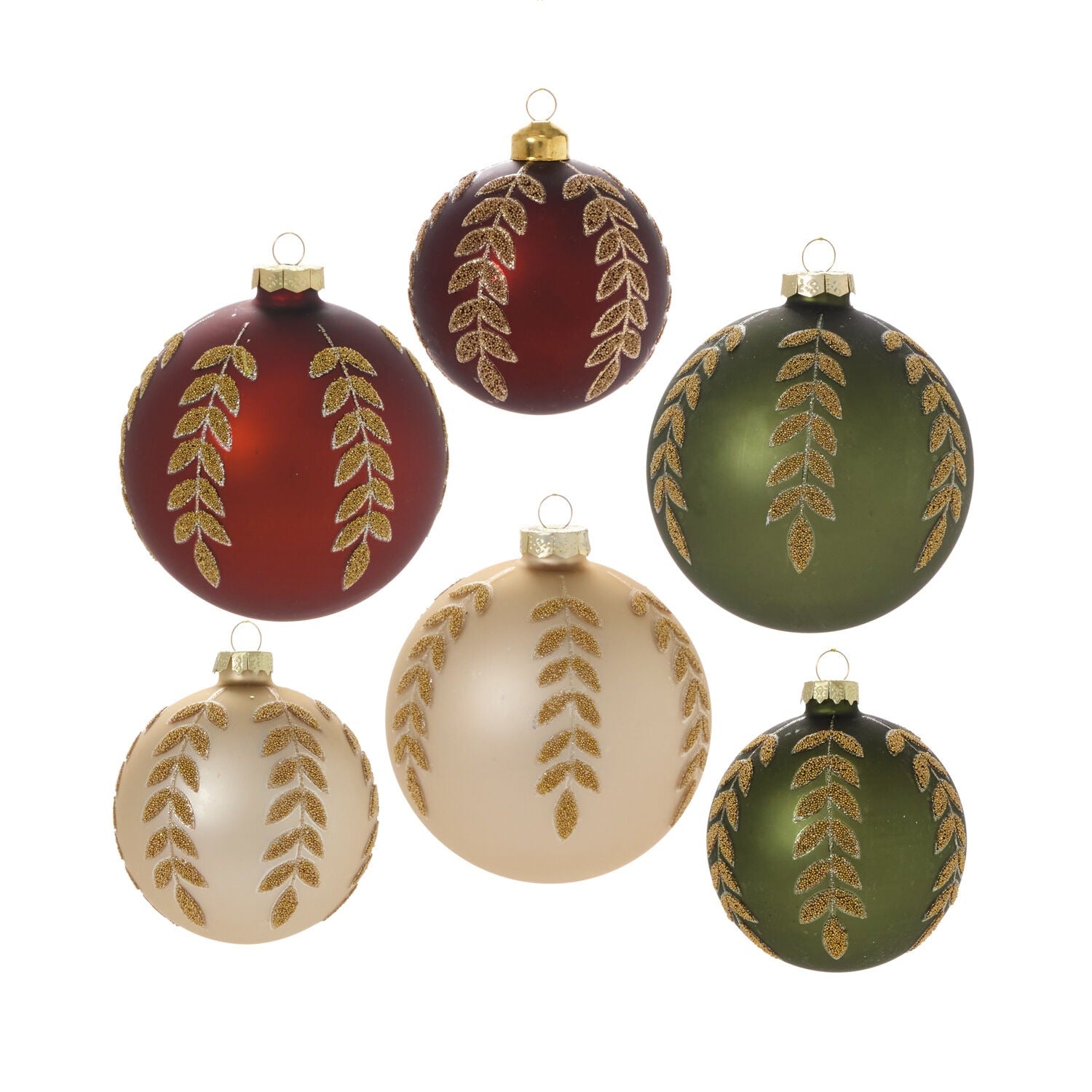 Beaded Leaf Ornament - Set of 6