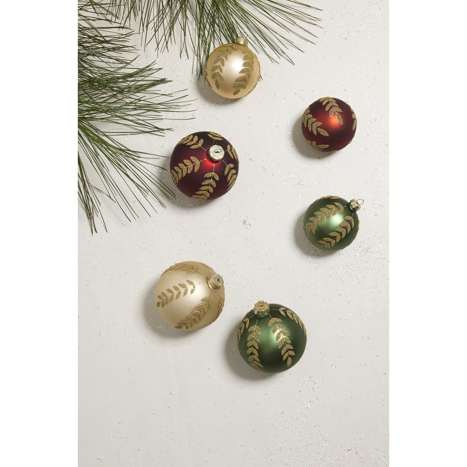 Beaded Leaf Ornament - Set of 6